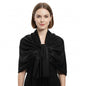 Peach Couture Women’s Pashmina Shawl Wrap – Warm Long Large Scarf for Evening Dress, Bridesmaid, Wedding & Bridal Wear - color: Black