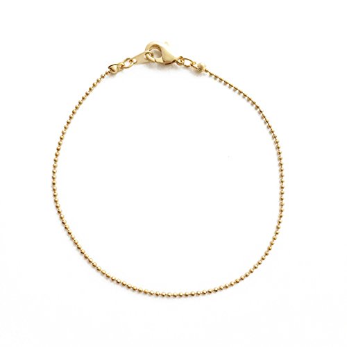 Honeycat Thin Ball Chain Plain Bracelet in 18k Gold Plate, 18k Rose Gold Plate, or Silver | Minimalist, Delicate Jewelry - color: Gold