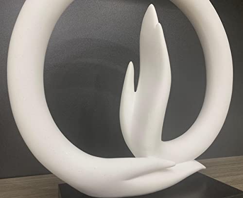 Abstract Buddha Hands Statues,Sandstone Meditating Hands Gesture Sculpture for Yoga,Zen,Home Decor (White)
