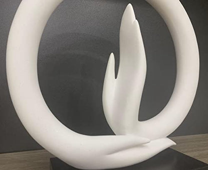 Abstract Buddha Hands Statues,Sandstone Meditating Hands Gesture Sculpture for Yoga,Zen,Home Decor (White)