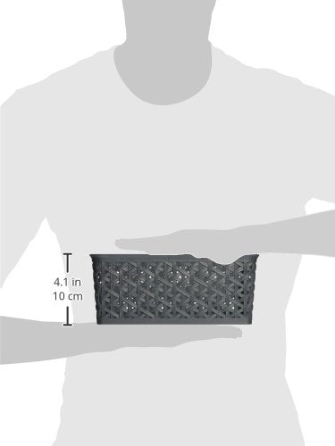 Whitmor 6597-5656-SLVR Resin Tote, Small, Silver - color: Silver, size: 9.76"L x 7.8"W x 3.94"H