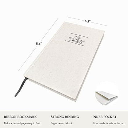 The Gratitude Journal for More Happiness, Optimism, Affirmation & Reflection - An Effective Manifestation Guide Journal, Undated Daily Journals for Women & Men (Beige) - color: Beige