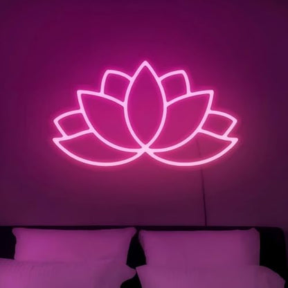 Lotus neon sign, Lotus led sign, Yoga Led Sign, Meditation Led Light, Exercise Room Wall Decor, Buddha Lotus, Pilates Studio Art Meditation Room Wall Art Yoga Lover Gift, Psychic Chakras Healing Exercise - color: Lotus