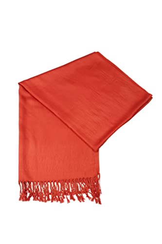 Sakkas 78" X 28" Rayon from Bamboo Soft Solid Pashmina Feel Shawl/Wrap/Stole - color: Rust