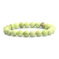 Amandastone Natural Gemstone 8mm Round Beads Stretch Bracelet 7 Inch - color: Australian Lemon Chrysoprase