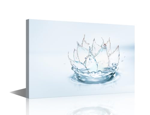 Rebotipy 1 Panel Stretched Contemporary Zen Canvas Prints Lotus Flower Made of Water Pictures on Canvas Wall Art for Home Office Living Room Bedroom Spiritual Artwork 12x18 inch - color: Artwork 12, size: 18x12 in