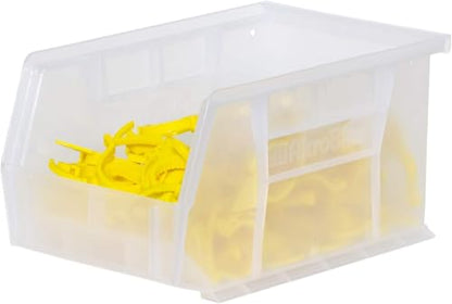 Akro-Mils 30237 AkroBins Plastic Storage Bins, Space-Saving Stackable Bins for Garage, Pantry, Craft Organization, 9" x 6" x 5", Clear, 12-Pack - color: Clear