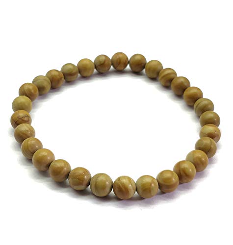 GEMZ Natural Wooden Beads 9 mm Round Smooth Beads Stretchable 7 inch Bracelet Healing/Meditation/Prosperity