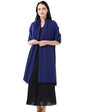 Soft Cashmere Blend Wrap Chic Scarf Stole for Women Wayfarer Travel Extra Large 87"x28" - color: Navy Blue