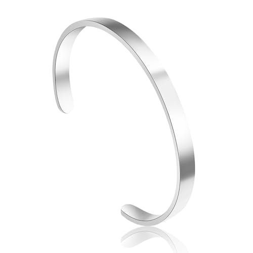 Gold Bangle for Women - 18K Gold Plated Stainless Steel Love Friendship Crystal Bracelets with Cubic Zirconia - color: RR-SILVER