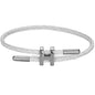 OSIRIDEH2 Bracelet with Adjustable Design Polished H Shape Buckle, Bracelets for Women, 18k Gold-plated Buckle Design Titanium Steel Wire Rope Women's Gift Jewelry - color: White Silver