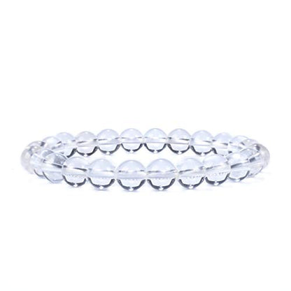 Cherry Tree Collection - Small, Medium, Large Sizes - Gemstone Beaded Bracelets For Women and Men - 8mm Round Beads - color: Clear Quartz, size: Large