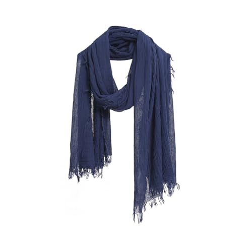 Jeelow Solid Color Scarf Wrap Shawl for Women Men – Soft Lightweight Head Scarf, All Season, Travel Beach Office Daily Wear - color: Sapphire