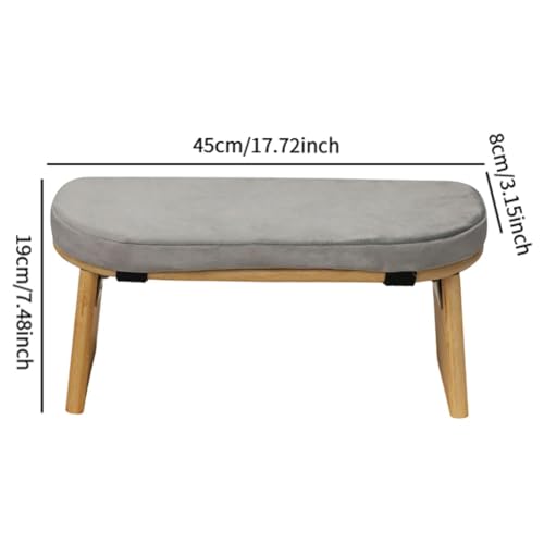 Meditation Bench Prayer Bench Removable Ergonomic Foldable Bamboo Kneeling Stool Stool for Office Bedroom Tea Ceremony(Light Grey)