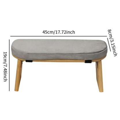 Meditation Bench Prayer Bench Removable Ergonomic Foldable Bamboo Kneeling Stool Stool for Office Bedroom Tea Ceremony(Light Grey)