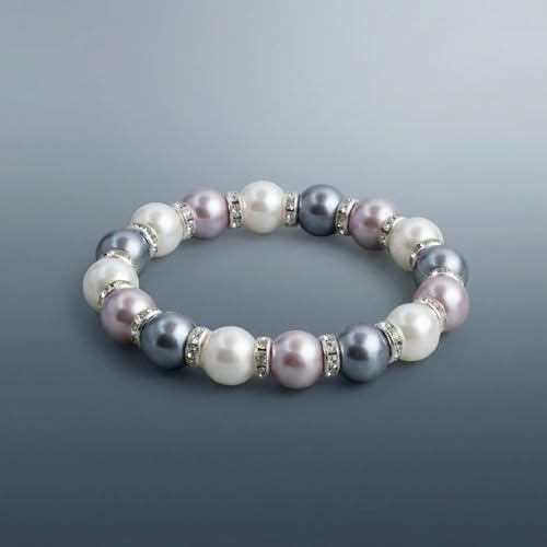 Healing Bracelet For Women Anxiety Crystal Bracelet Chakra Beaded Bracelets Rose Quartz Crystals And Healing Stones Yoga Bead Bracelet Calming Stretch Bracelet Stress Relief Gifts For Women - color: Silver-Shell Bead