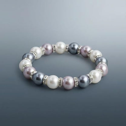 Healing Bracelet For Women Anxiety Crystal Bracelet Chakra Beaded Bracelets Rose Quartz Crystals And Healing Stones Yoga Bead Bracelet Calming Stretch Bracelet Stress Relief Gifts For Women - color: Silver-Shell Bead