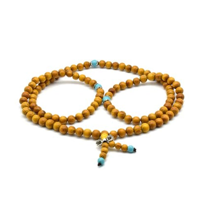 Zen Dear Natural Golden Sandalwood Mexican Bocote Mala Prayer Bead Bracelet Link Wrist Necklace Mala Beads - style: 8mm 108 beads special