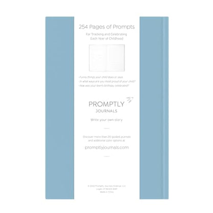 Promptly Journals, A Complete Childhood History: From Pregnancy to 18 Years Old (Dusty Blue, Leatherette) | Baby Book and Pregnancy Journal | Baby Memory Book - color: Dusty Blue