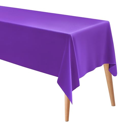 M METERXITY Rectangle Tablecloth, 55 x 87 Inch Thickened Waterproof Polyester Table Cloth for Banquets/Buffet/Parties/Wedding, Anti-Wrinkle Washable Decorative Table Cover [Deep Purple] - color: Deep Purple, size: 87" x 55" (Rectangular)