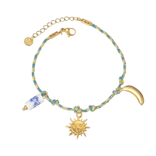 Minimalist Vintage Styles Adjustable Rope Chain Bracelet for Women Lightweight Everyday Jewelry - color: B1212 B