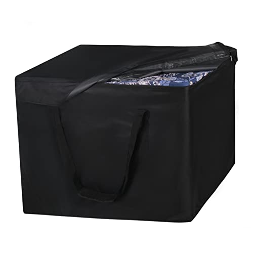 NettyPro Patio Cushion Storage Bags 32 x 32 x 24 inch Water-Resistant Small Outdoor Bag for Cushions Heavy Duty Patio Furniture Storage Bag, Black - color: Black, size: 1 Pack-32L x 32W x 24H
