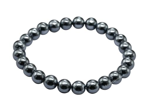 Amazing Gemstone Crystal Bracelet for Women Men's Gifts - Protection Healing Crystal Bracelet - 8mm Gemstone Beaded Stretchable Bracelet Pulseras Para Hombres Mujer Stocking Stuffers Mothers Day Gift (Black Pearl) - color: Black Pearl