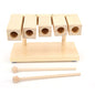 Alomejor Wood Percussion Block 5 Tones Rhythm Maple Blocks with Hammer Suitable for Yoga National Opera Music Education Venues