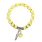 Natural Stretch Gemstone Bracelet Healing Stone Beaded Bracelets for Women Men Gifts (Unisex) - color: 8mm yellow
