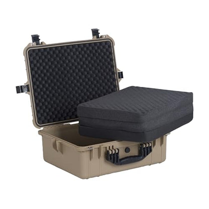 MEIJIA Portable All Weather Waterproof Protective Hard Case,Compact Camera Case with Customizable Fit Foam,Fit Use of Drones,Camera,Equipments, 20.62 x16.85x8.11inches(Desert Tan) - color: Desert Tan