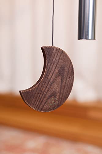 Moon Meditation Chime for Relaxing Sound Healing, 2-YEAR WARRANTY - color: Silver, size: Large, style: Single