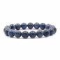 Justinstones Gem Semi Precious Gemstone 10mm Round Beads Stretch Bracelet 7 Inch Unisex - color: Blue Sponge Coral