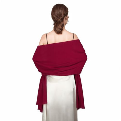 Shawl Wraps for Women Pashmina Shawls and Wraps for Evening Dresses Large Soft Scarf Winter Scarf Wedding Shawl… - color: Wine
