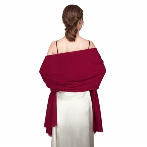 Shawl Wraps for Women Pashmina Shawls and Wraps for Evening Dresses Large Soft Scarf Winter Scarf Wedding Shawl… - color: Wine