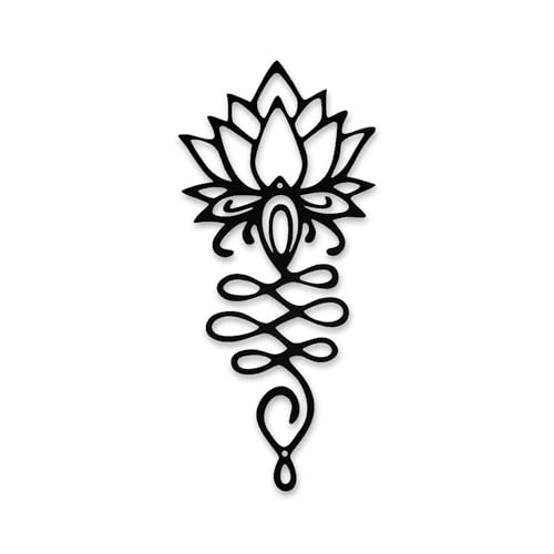 Xedatric Lotus Flower Wall Decor – Black Metal Yoga Wall Art with Lotus Design, Spiritual Home Décor Sculpture for Meditation Spaces, Living Room, Bedroom, Office - color: 1-black