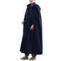 Women Men Meditation Hooded Cloak Double Layer Plush Thickened Coat Comfortable Warm Prayer Robe - color: Blue, size: XX-Large