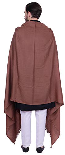 Large Prayer Shawl Pure Wool Wrap India Clothing Gift for Men & Women - color: Brown 10