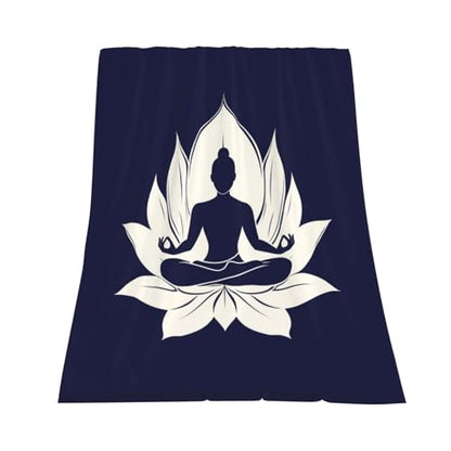 Buddha Meditation Flower Ultra Soft Throw Blankets Cozy Lightweight Blanket for Sofa Bed 60"X50"8