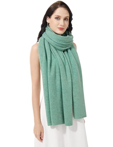 Soft Cashmere Blend Wrap Chic Scarf Stole for Women Wayfarer Travel Extra Large 87"x28" - color: Mottle Blackish Green
