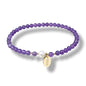 Morchic 4mm Natural Gemstone Beads Stretch Bracelet for Women, With Freshwater Pearls, Energy Gem Birthday Gift for Her 7.2” - color: Amethyst