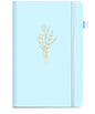 Lined Journal Notebook for Women Cute Leather Journaling Notebooks for Writing 192 Pages A5 Hardcover Aesthetic Floral Diary, 5.7 x 8.3 in, Blue - color: Blue