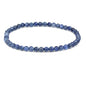 Keleny 4mm Natural Round Beads Gemstones Rock Crystal Stretch Bracelet 7 Inch Unisex - color: Blue Kyanite Crystal