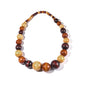 COLORFUL BLING Ethnic Natural Wood Beads Necklace for Men Women Africa Wooden Chain Chunky Strand Necklace Statement Hip Hop Jewelry - color: short light