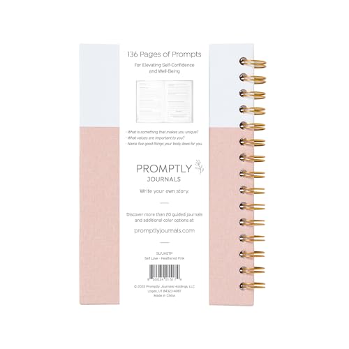 A Self-Love Journal: 52 Weeks of Affirmation (Heathered Pink, Linen/Leatherette) | Self-Care Journal | Stress Relief Journal | Wellness Journal for Women - color: Heathered Pink