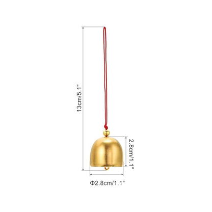 PATIKIL 6 Pcs Wind Chime, Hanging Bells Temple Bells Retro Outdoor Hanging Metal Chinese Wind Chime Round for Outside Garden Camping, Gold Red - color: Gold Red