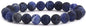 Angelstones Handmade Natural Healing Gemstone 8mm Round Beads Stretch Crystal Bracelet 7 Inch Unisex - color: Matt Frosted Blue Sodalite
