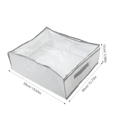 Zerodeko Multi-handle Storage Bag Quilt Storage Bags Zipper Closet Organizer Capacity Foldable Non Woven for Clothing Blanket Quilt