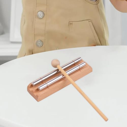 Simhoa Meditation Chimes Wind Chimes Tabletop Percussion Instrument Wooden Wind Bell Hand Chime, for Teachers Relaxing Sound, 2 Tones