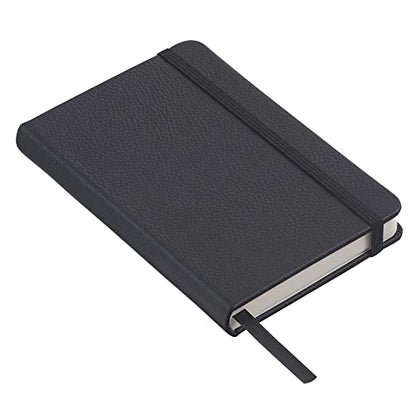 Classic Leather Notebook, Hardcover, Midnight Black, Pocket (3.8" x 5.7"), 240 Pages, Inspire Collection - color: Midnight Black, size: Pocket