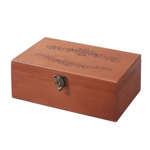 BEIJIALY Vintage Wooden Storage Box, Retro Decorative Box, Elegant Vintage Wooden Look Storage Box Multifunctional Large Capacity Jewelry Storing Storage Organizer for Jewelry(Small) - color: Small